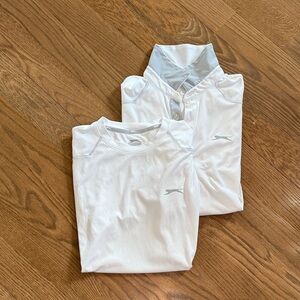 Two Slazenger Classic White Sports Tee and Collared